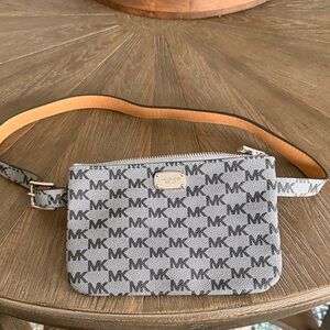 Michael Kors Black and Tan Logo Pouch